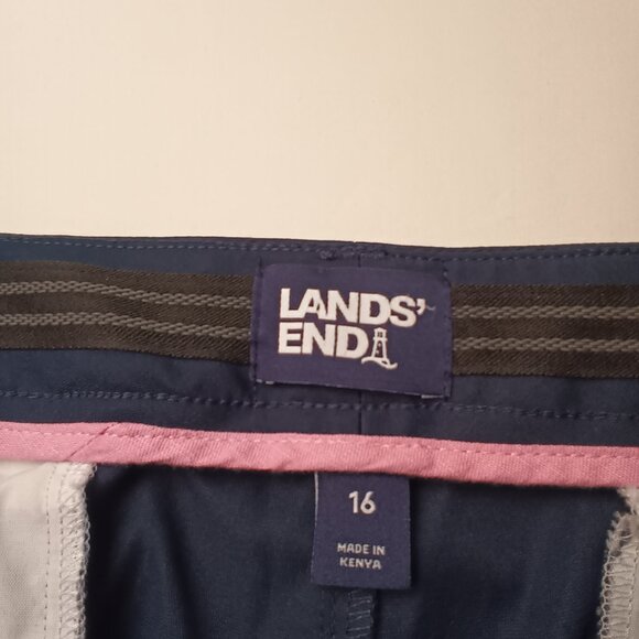 Lands End Active Performance Chino Pants Size 16 High Rise Straight Leg Navy - Picture 5 of 9
